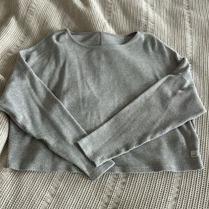 Vuori Slouchy Waffle Crew Light Heather Grey XS/S